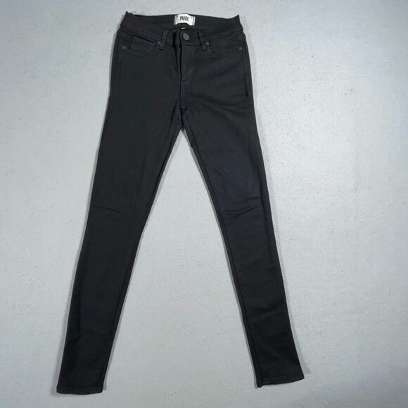 Paige Jeans Womens Verdugo‎ Ankle Skinny size 27 x 30 Black Denim Stretch - Picture 1 of 12